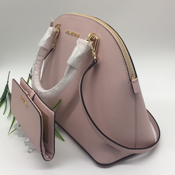 Michael Kors LG Dome Satchel Bag & Wallet BLOSSOM - Picture 5 of 10